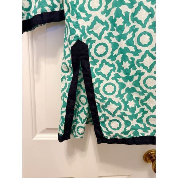 Roberta Roller Rabbit Tunic Shirt Top Green size Medium  100% Cotton - Picture 3 of 8